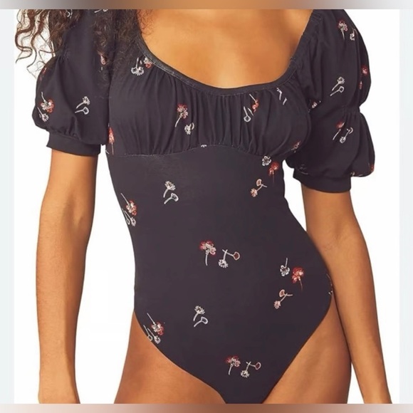 Play Date Floral Print Stretch Cotton Bodysuit 
size XS - Picture 1 of 5
